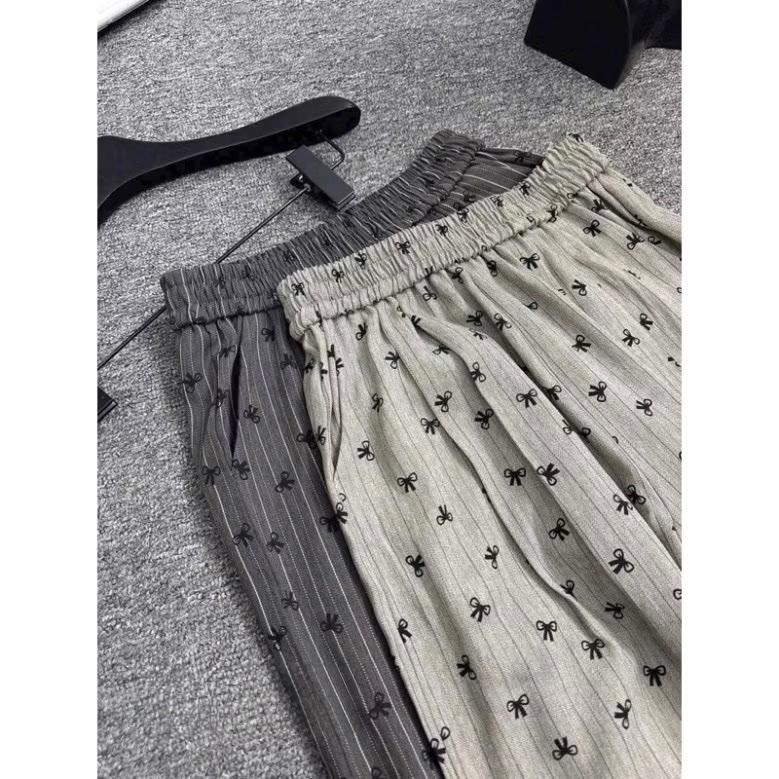 Quần Suông Hè Hoạ Tiết Nơ Trendy Tôn Dáng Thoải Mái, Quần Suông Ống Rộng Phong Cách Hoạ Tiết Nơ Hottrend 2