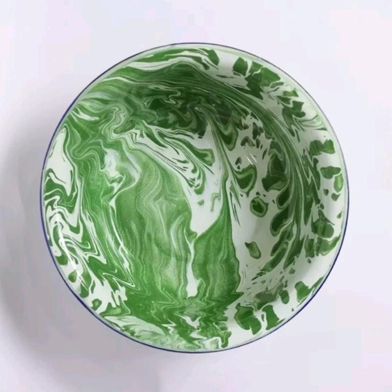 Baskom Enamel Blurik/Mangkok Soup/Mangkok Bubur/Baskom Jadul Enamel Motif Jadul 3