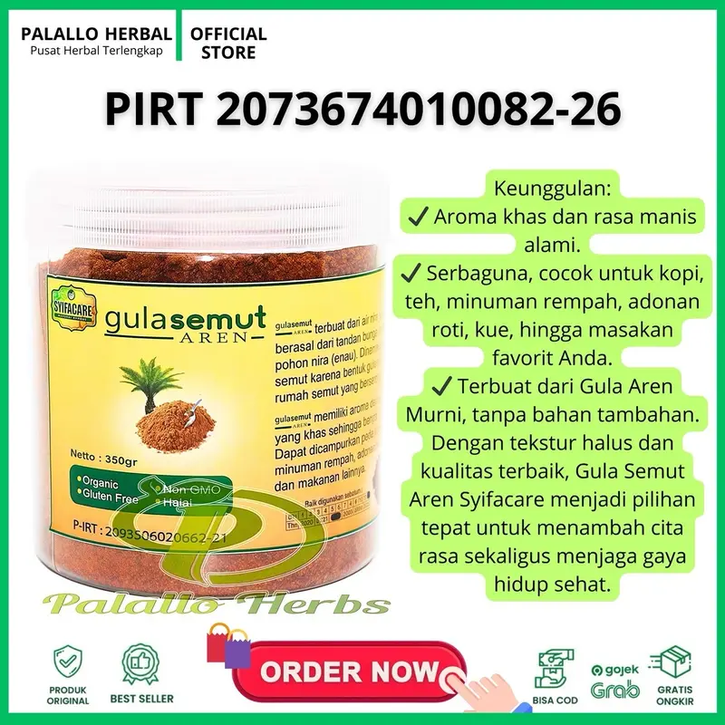 Gula Semut Aren Syifacare | Gula Aren Organic 350 gr Asli Original Pemanis Sehat Alami Bahan Food Sugar 3