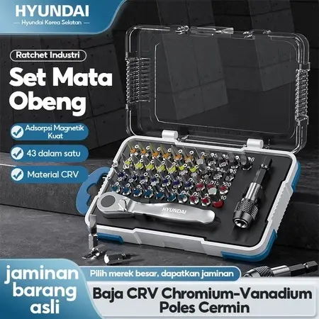 HYUNDAI Obeng Set Multi 24/32/43 in 1 Screwdriver Kunci Ratchet Mini Set Toolkit
