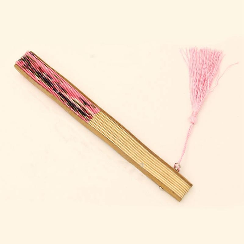 Product Introduction of Chinese Style Summer Folding Handheld Fans Bamboo Fans with Tassel for Dancing Cosplay Wedding Party Props Decoration Gifts 2