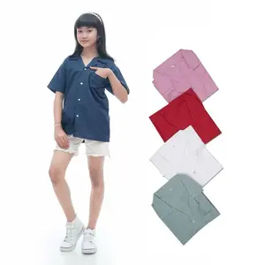 Kemeja Pendek Anak Perempuan Usia 1-12 th // Kemeja Bahan Halus Tebal Anak