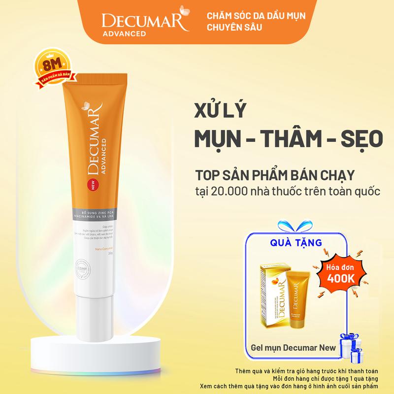 Gel Decumar Advanced hỗ trợ ngừa mụn, thâm, sẹo  20gr