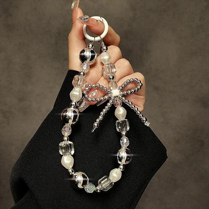 CHAIN CHARMS MANIK MANIK AESTHETIC STRIPE MUTIARA GAYA PERI PERGELANGAN TANGAN PORTABLE PREMIUM NEW RANTAI PONSEL Lanyard Telepon