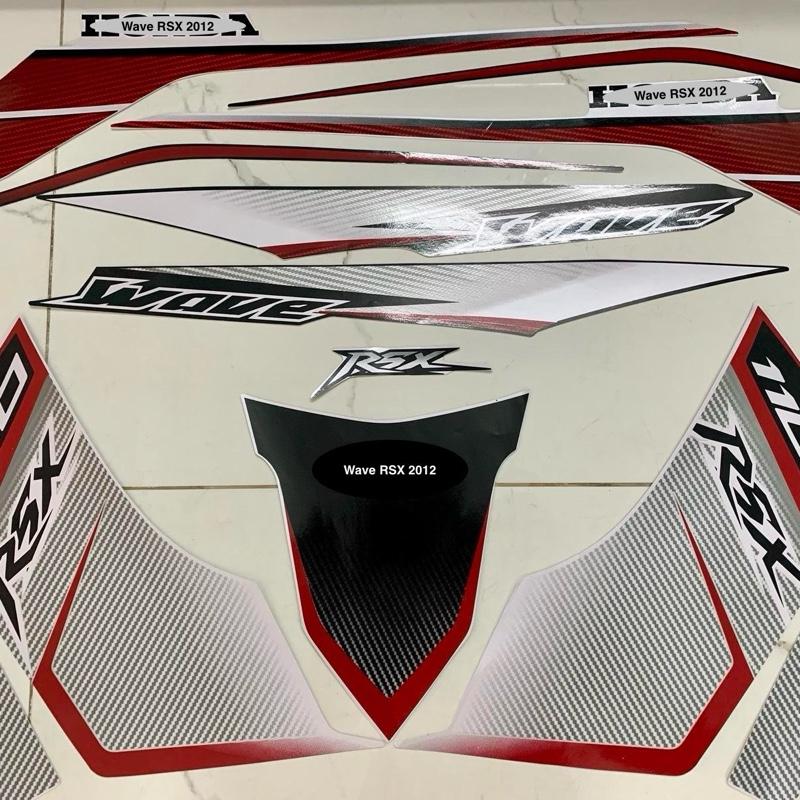  Bộ tem Wave Rsx 110 màu trắng đỏ 2012 hàng nhập Thái Lan tem in lụa hàng chất lượng cao dành riêng cho dòng xe này tem in lụa màu sắc cực đẹp giá bán cực tốt bán lẻ như bán sỉ Nhãn Dán 
