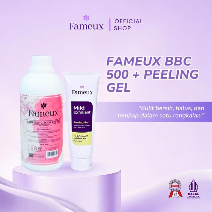 Gambar [GUNCANG 9.9] Fameux Paket Body Cream 500ml + Peeling Gel | Membersihan & Mencerahkan Kulit dari fameuxskincare Kota Surabaya Tokopedia