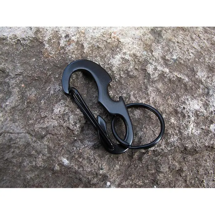 EDC Carabiner Buckle Stainless Steel Bottle Opener Pengait Multifungsi