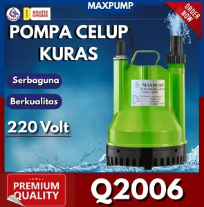 MAXPUMP Pompa Celup Kuras Q2006 220V 100Watt 1inch & 1.5inch 5000L/h untuk Kolam Laut & Kotor Pompa Celup Sirkulasi Kolam Ikan 24 jam Pompa Celup Sedot Air Kotor & Air Banjir