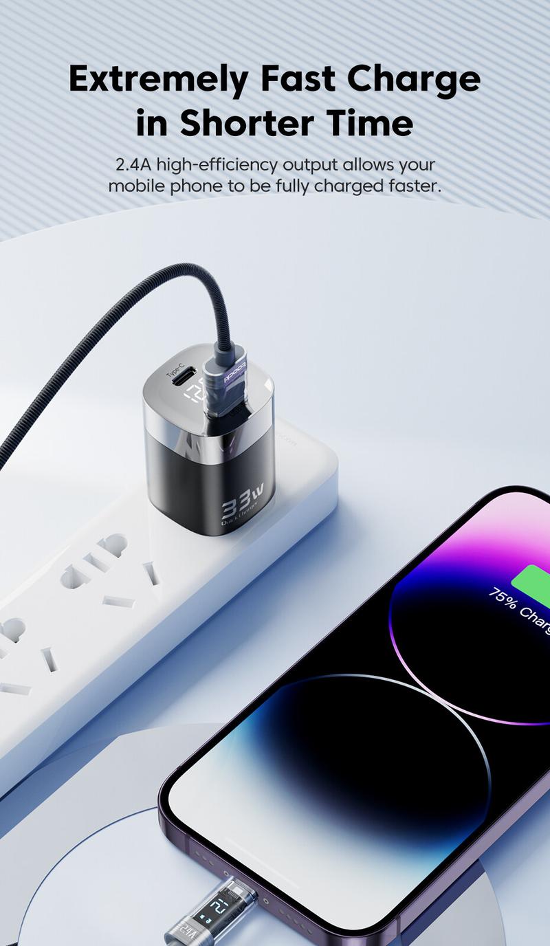 Product Introduction of Toocki 2.4A Transparency Series USB-A To Lightning Fast Charging Cable 100cm/200cm Lightning Cable for IPhone 14 13 Pro Max 12 Pro Max 10