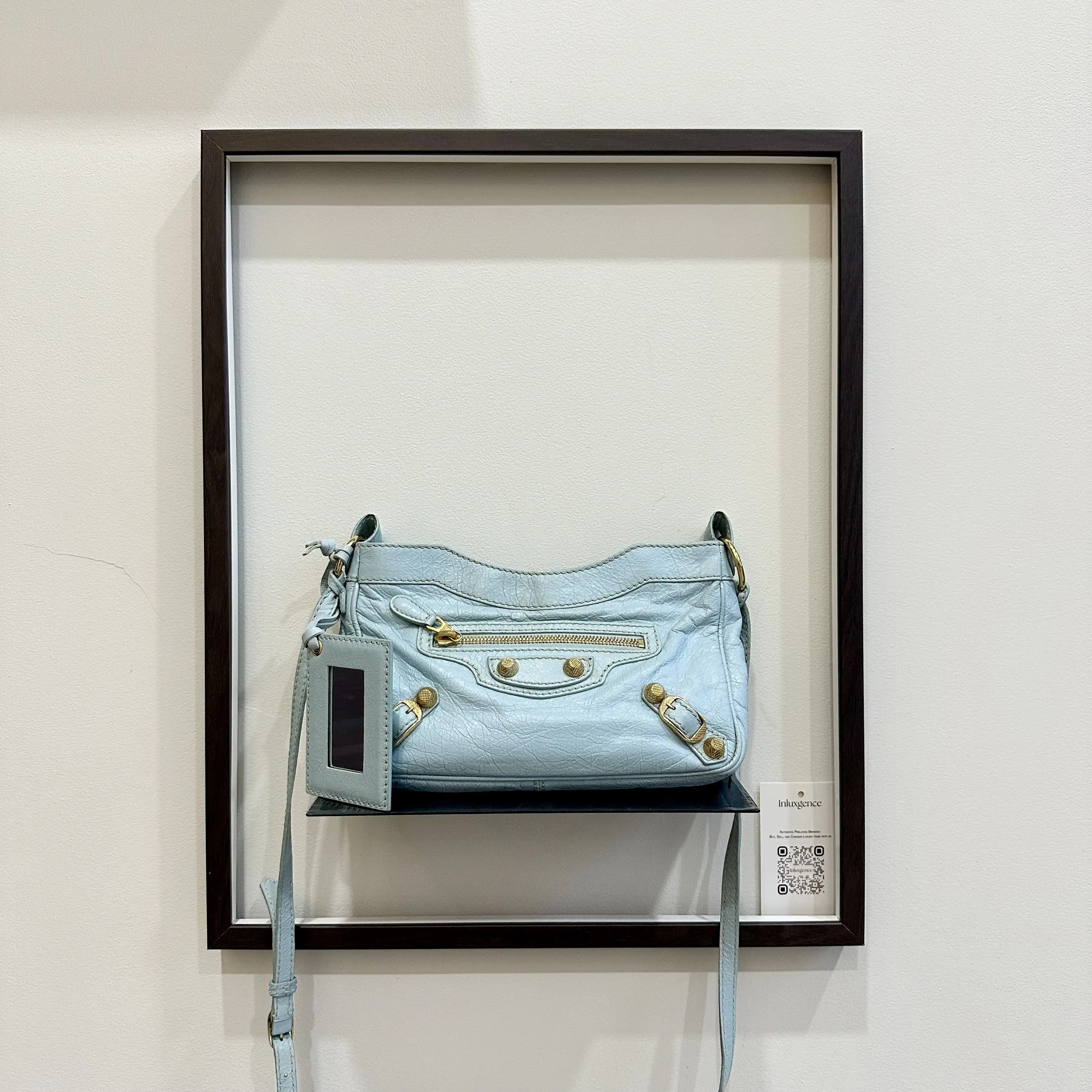 [Preloved] Balenciaga City Hip Pouch Light Blue GHW