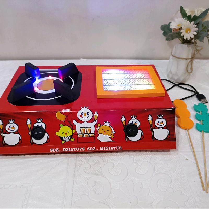 KOMPOR MAINAN 2 TUNGKU +BAKARAN BISA NYALA PAKE LAMPU LED# DORAEMON 8