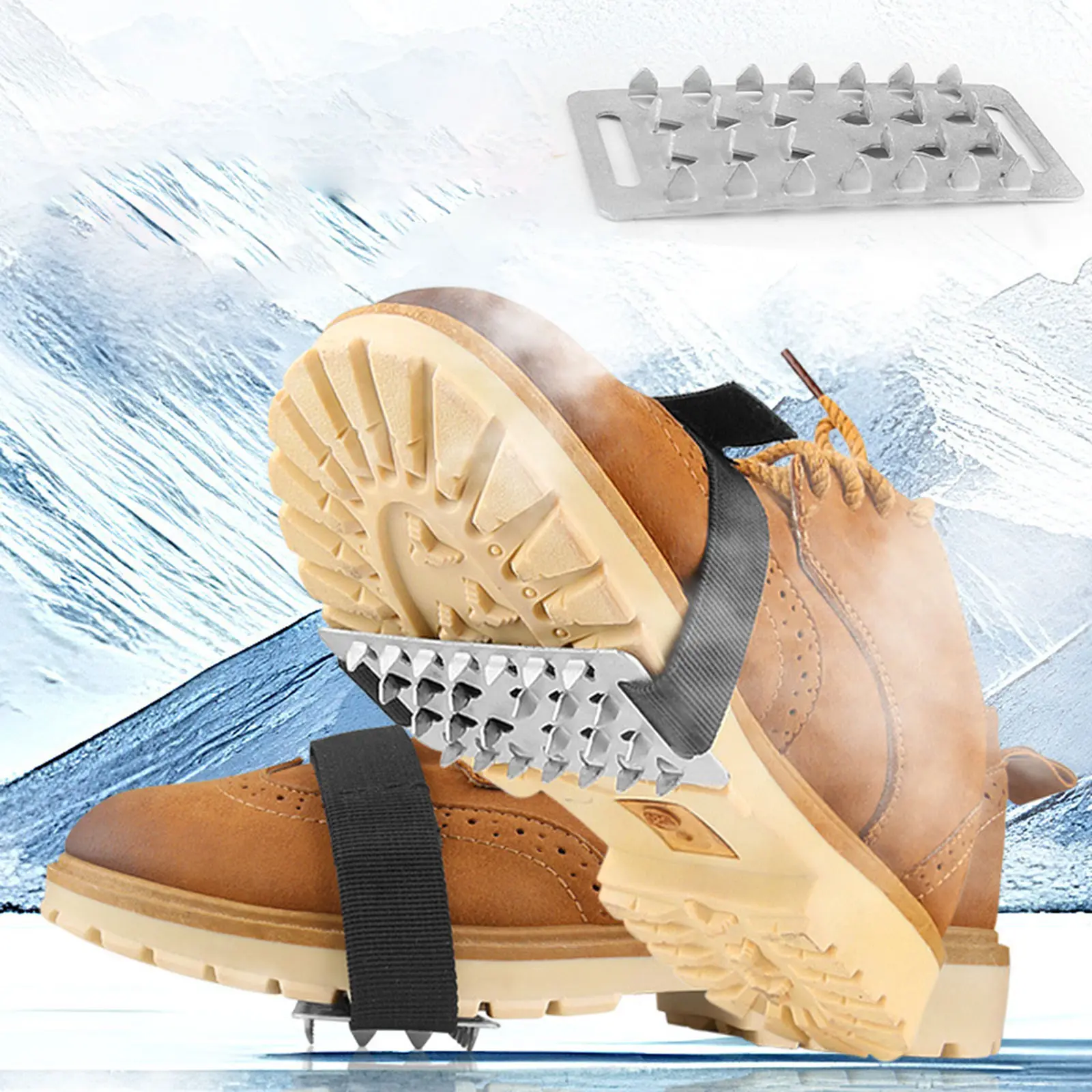 Crampon Giày Tuyết, Thông Dụng, Thép Không Gỉ, Chống Trượt, Cho Giày Dép, Dụng Cụ Kẹp Băng Để Chạy Bộ, Chạy Bộ Ngoài Trời, Đi Bộ Đường Dài, Leo Núi, Crampon Giày Mùa Đông, Thích Hợp Cho Nam Và Nữ, Có Mũi Giày