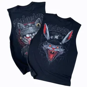 Baju Kaos Singlet Tanpa Lengan Sablon Atasan Katun Pria