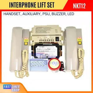 Elevator Interphone Lift Set NKT12 komplit Handset Auxiliary PSU Buzzer LED