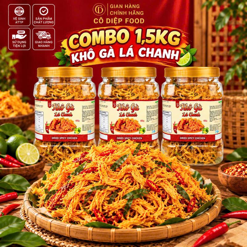 1.5KG Khô Gà Lá Chanh , Bơ Tỏi Thơm Ngon (Đầy Đủ Hồ Sơ Công Bố & Kiểm Nghiệm Sản Phẩm)