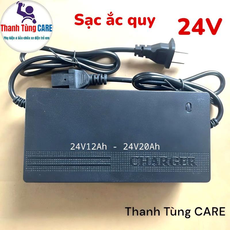 Sạc xe điện 24V12Ah - 24V20Ah, có quạt tản nhiệt, đèn báo tự ngắt | Sạc xe lăn điện 24V | Đồ Chơi