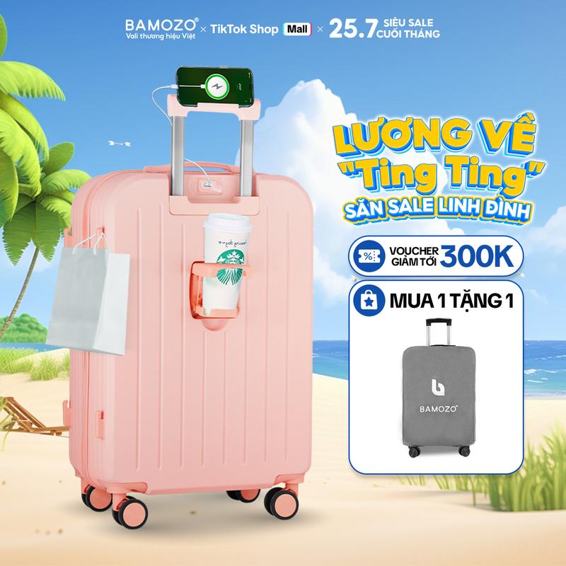 [HÀNG VIỆT] Vali Du Lịch 8812 Bản Cao Cấp Bamozo Size 20/24 Nhựa ABS PC 4 Bánh Xoay 360