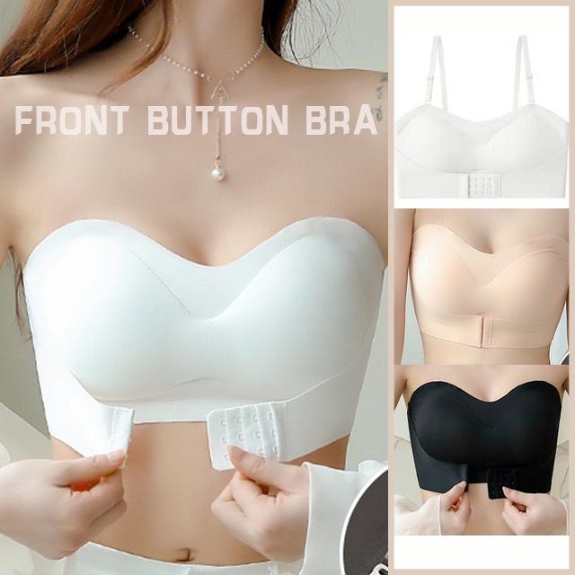 BH068 Bra Wanita Tanpa Kawat Pakaian Dalam Kancing Depan Bra Import Push Up Bra Seamless Anti Slip Bahan Lembut BH Sexy 0