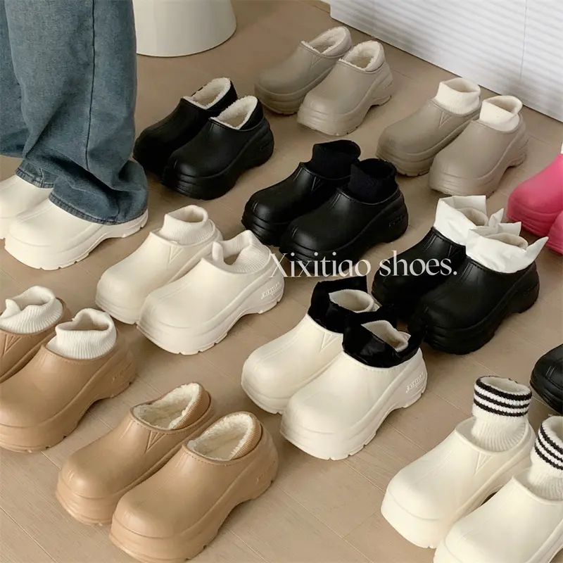 Dép Bông Mùa Đông, Dành Cho Nữ, Ấm Áp Và Không Thấm Nước, Thích Hợp Cho Các Môn Thể Thao Ngoài Trời, Đế Dày, Giày Đi Tuyết, XIXITIAO 5