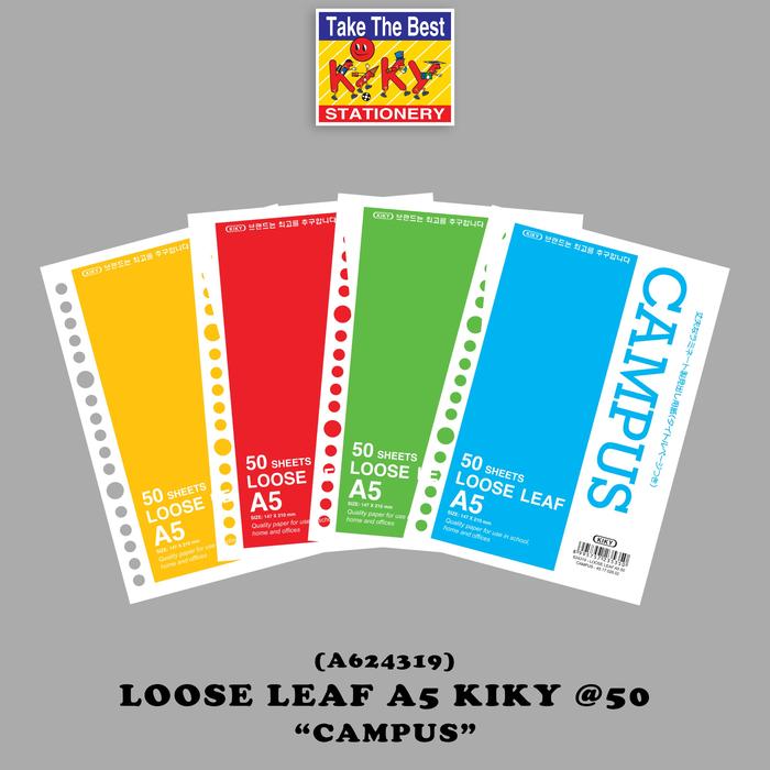 Gambar KIKY Loose Leaf / Kertas File Putih Bergaris Ukuran A5 Isi 50 Lembar dari Kiky Stationery Kota Administrasi Jakarta Barat Tokopedia