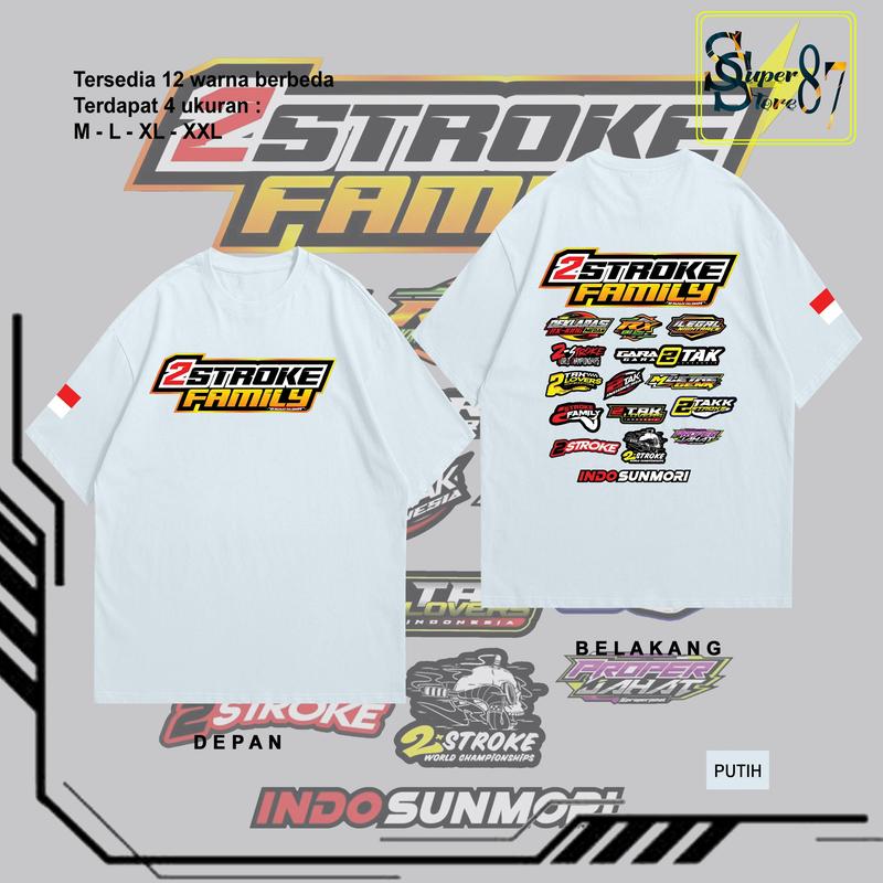 KAOS 2 STROKE FAMILY INDONESIA KAOS PRIA DAN WANITA - KAOS KEKINIAN - KAOS DISTRO - BISA [COD] | SS39 | 2