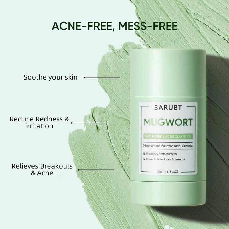 BARUBT Clay Mask Combo Niacinamide Bright Boost Clay Mask Stick 40g+ Mugwort Clay Mask 40g  Alaska Volcano  wajah masker Salicylic acid niacinamide Whitening Skin care Black Heads Skin Repair Comfort 2
