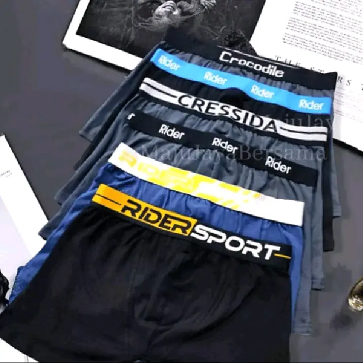CELANA DALEM PRIA /Cd bekam Random Boxer Karet Dewasa Lembut Hitam Katun Remaja Pendek Kotak Cowok 0