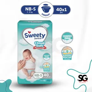 Sweety SILVER NBS20- NBS40 -NBS44 Bronze PEREKAT Popok Baby dengan Karet Elastis & Teknologi Double Pulp Pressure Bayi Diaper Popok Sweety SILVER NBS20- NBS40 -NBS44 Bronze PEREKAT Popok Baby dengan Karet Elastis & Teknologi Double Pulp Pressure Bayi Diaper Popok