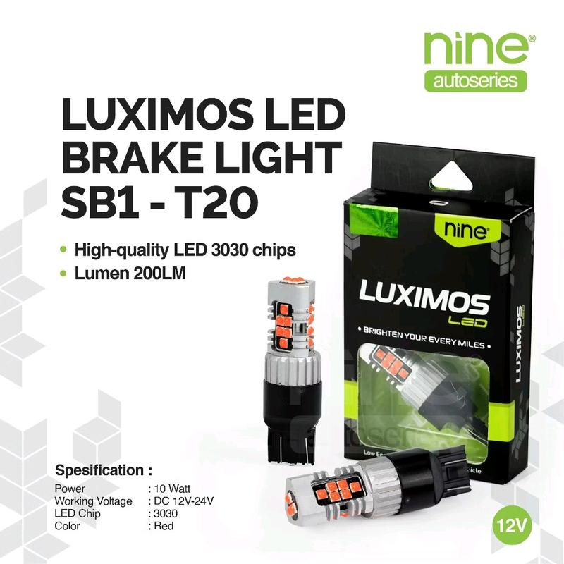 LUXIMOS Lampu Rem Mobil Motor 10W T20 Merah Red White Putih Brake Lamp PNP LED SB1 - Nine Autoseries 0