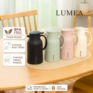 LUMEA - Termos Jug Vacum 1000 mL Tahan Panas Dingin 12-24 Jam |  Bahan PP Stainless Steel 316 & Kaca