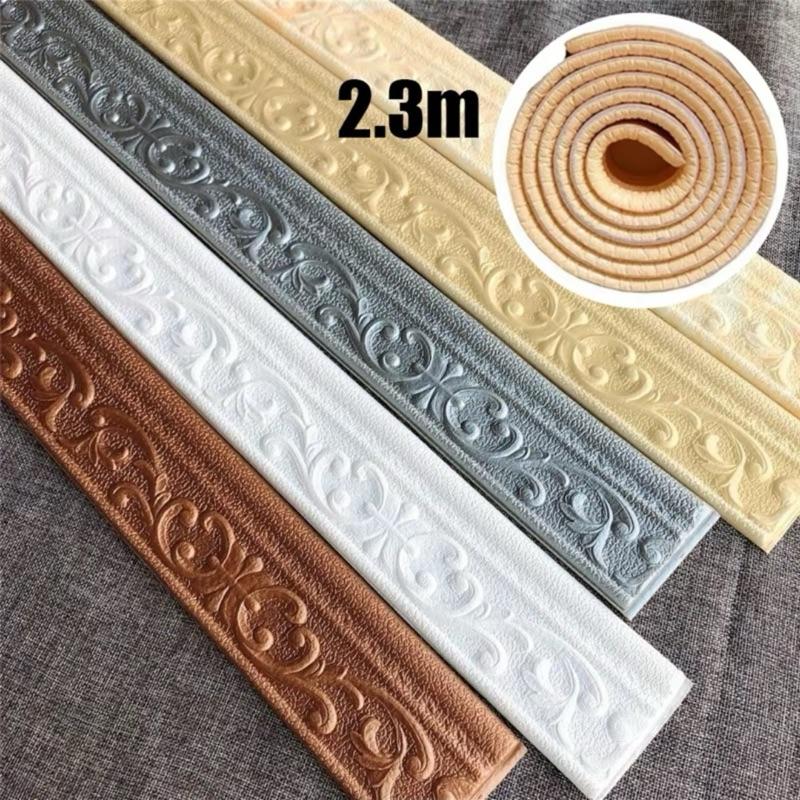 Viền Miếng Xốp Dán Tường 3D 1 Thanh Phào Chỉ Xốp Dài 2m3 rộng 8cm không thấm nước decor decal