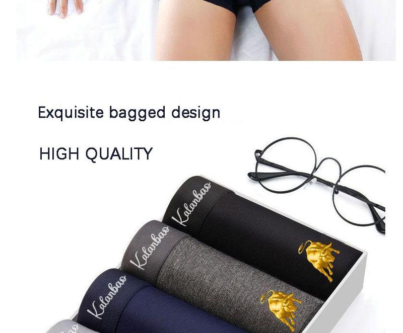 Product Introduction of High-quality 4-pack men&#39;s underwear, men&#39;s high-end cotton boxer briefs, trendy boys&#39; boxer shorts, large size 2