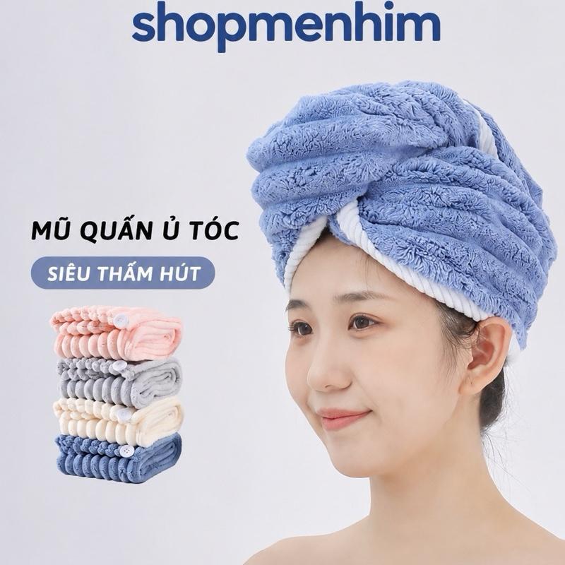 Khăn quấn ủ tóc siêu thấm hút,khô tóc nhanh