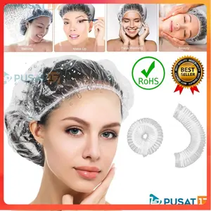 [MDP] PENUTUP RAMBUT KEPALA PLASTIK MANDI PELINDUNG CAT RAMBUT / HAIR CAP SHOWER NURSE CAP TRANSPARAN