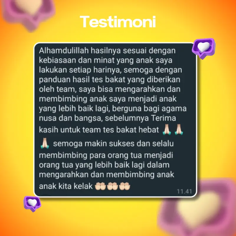 BakatHebat  - Tes Minat & Bakat, Tipe Kecerdasan, Potensi, Pola Asuh, Gaya Belajar, Love Language, dll. 7