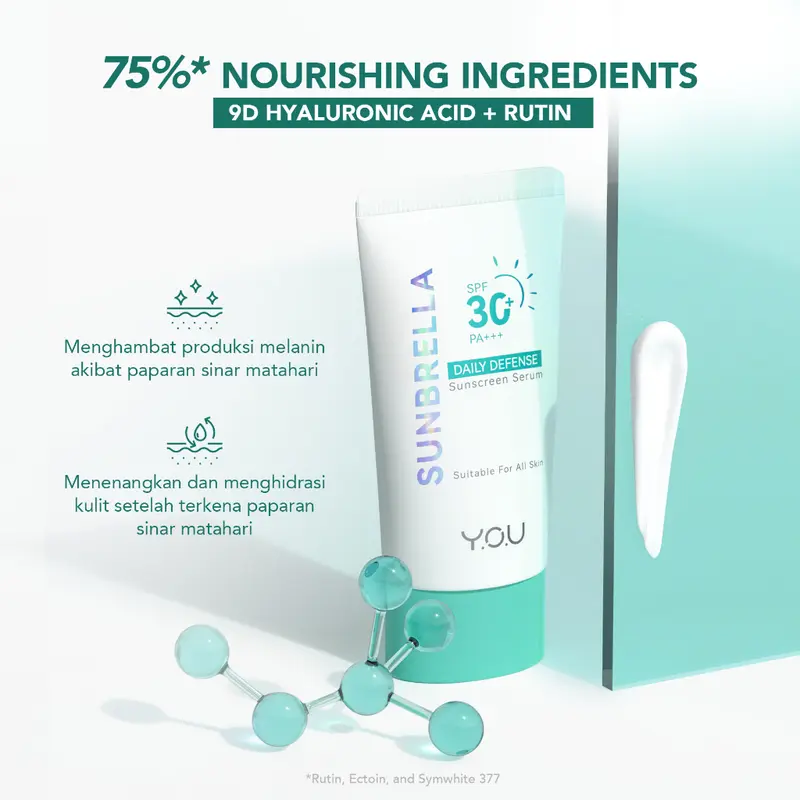 -kaheesha- [NEW] YOU Sunbrella Daily Defense Sunscreen Serum SPF30 | Tabir Surya UVA UVB Blue Light | Lightweight Skincare | Dry Skin 3