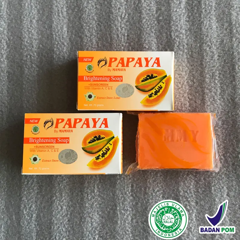 Sabun Papaya By Mamaya Sabun Pemutih Kulit Pepaya BPOM Brightening Soap Mencerahkan Membersihkan 6