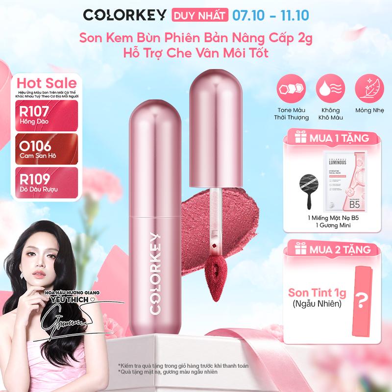 [PHIÊN BẢN NÂNG CẤP] Son Kem Bùn Phiên Bản Nâng Cấp Lip Mud Mousse Matte  Chất Son Mềm Mịn, Làm Đầy Rãnh Môi, Hỗ Trợ Dưỡng Ẩm 2g