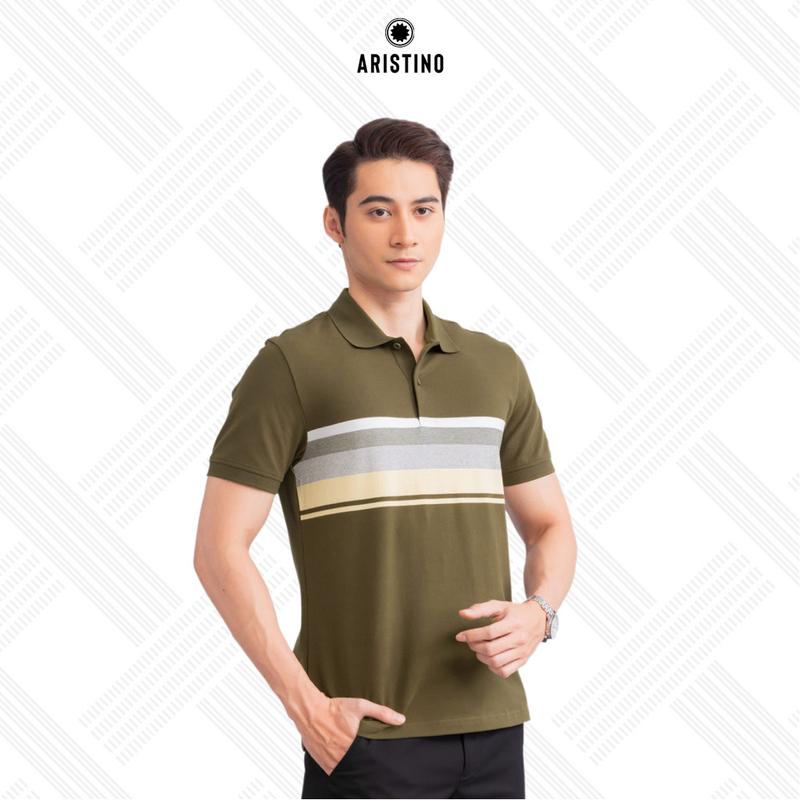 ARISTINO Áo polo nam ngắn tay nam sợi cotton mềm mại thoáng khí, lựa chọn ưu tiên cho mùa hè phom dáng regular fit APS145S3