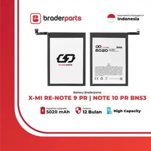 BraderParts Baterai Battery Batre BN53 Fits With Xiaomi Redmi Note 9 Pro | Note 10 Pro