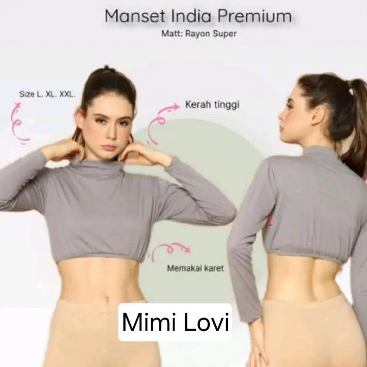Manset Croptop Turtleneck / Manset India Lengan Panjang 0