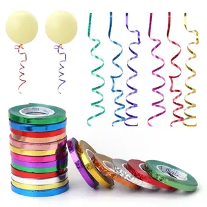 10Meter/Rolls 5mm Balloon Ribbon Party Birthday Wedding Accessorie Laser Balloon Chain Satin Ribbons Crafts DIY Party Decoration - style 4 10M