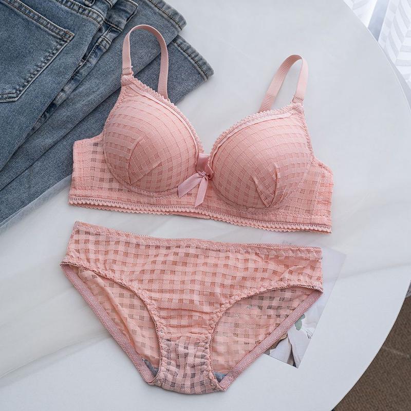 Underwear Small Breast Size Exaggerating Bra Push up and Anti-Sagging Girl High School Student College Student Thin Section without Steel Ring Push up Bra Suit 1