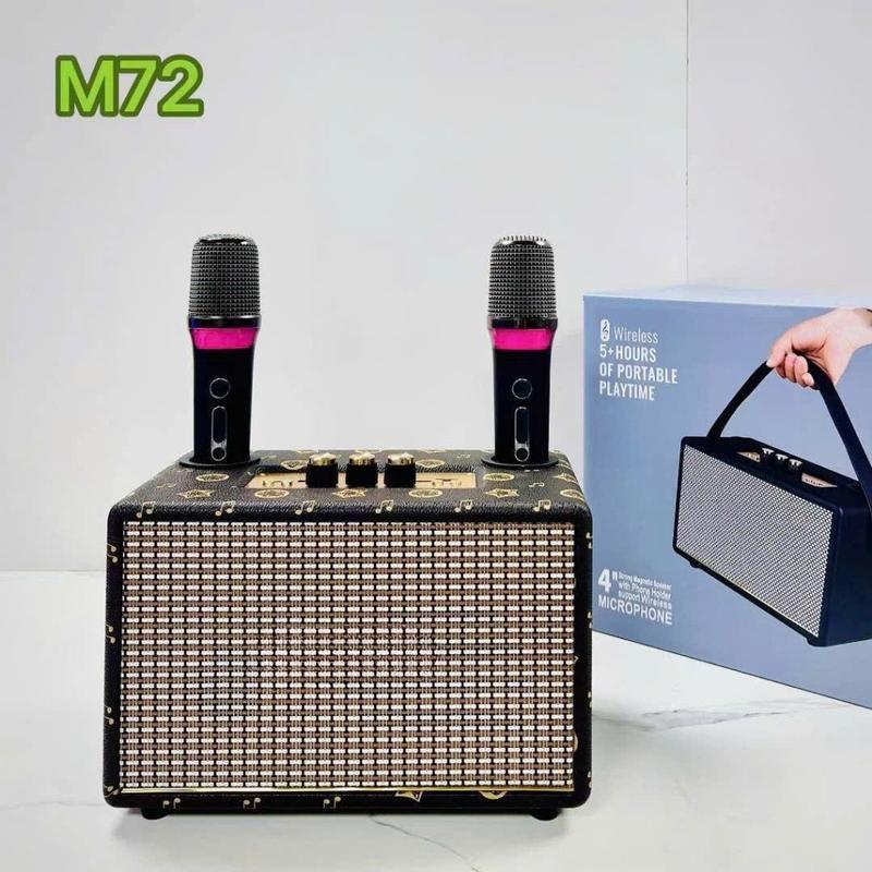  Loa bluetooth karaoke kèm 2 micro không dây xách tay công xuất lớn âm thanh trầm ấm bass căng- LinkeeTech 