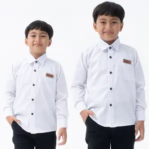 Kemeja Putih Anak Laki Laki Lengan Panjang | Baju Anak Laki Laki Usia 2-12 Tahun KawiKa Series Katun