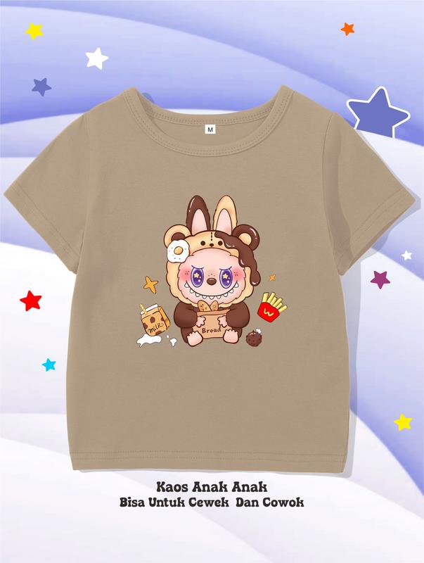 Chibi-chibi | LABUBU COKLAT | T-shirt Kids | Kaos anak cewek cowok Fashion 2