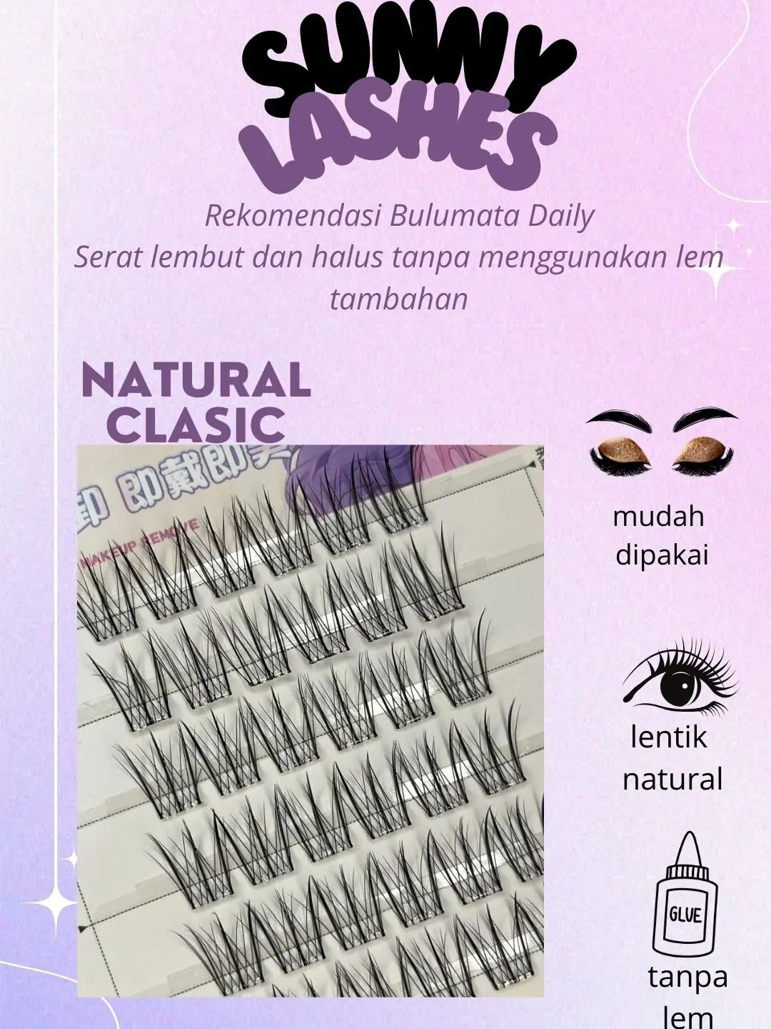 06 [Klasic Natural ]-SunnyLashesBeautyEye,  Bulumata tanpa lem premium natural ringan di pakai.