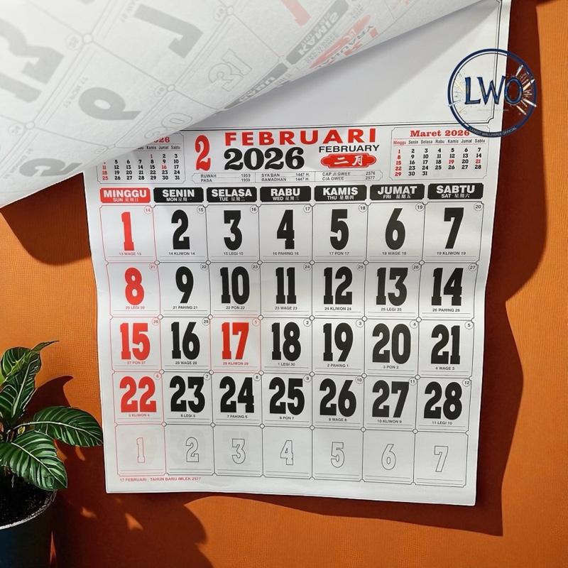 KALENDER JUMBO BI TAHUN 2026 KALENDER DINDING ANGKA JUMBO