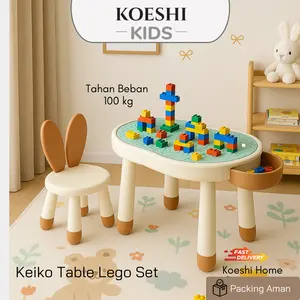 Meja Anak Kids Table Belajar Main Building Block Keiko Koeshi Home