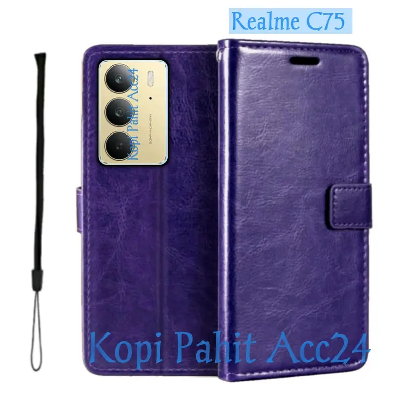 Case Untuk Hp Realme C75 Flip Cover Wallet Sarung Hp Casing Dompet Flip Magnet 0